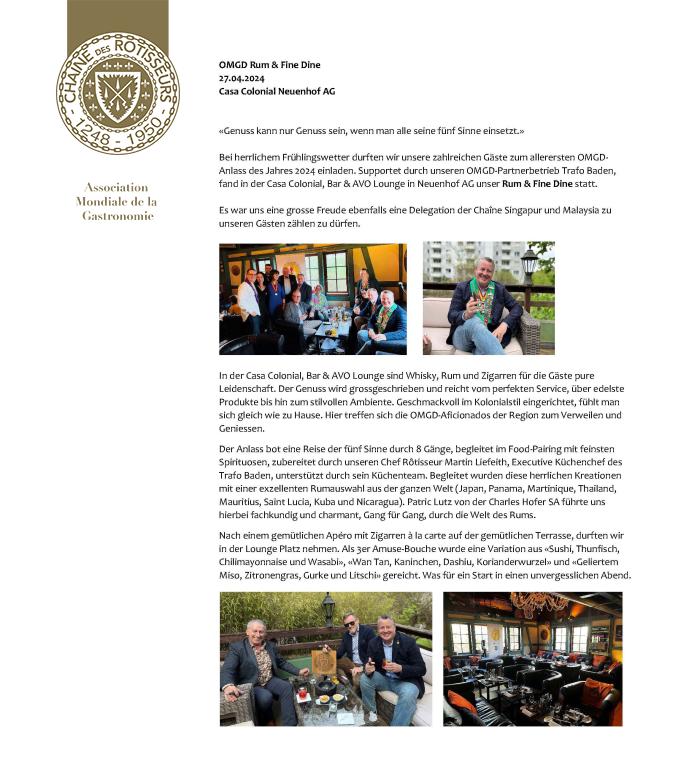 OMGD Rum &amp; Fine Dine 27.04.2024